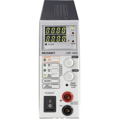 VOLTCRAFT LSP-1403 Bench PSU (adjustable voltage) 0 – 36 V DC 0 – 5 A 80 W Master/slave communication protocol No. of outputs 1 x