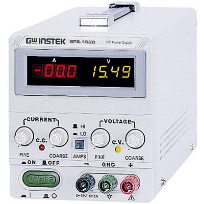 GW Instek SPS-1820 Bench PSU (adjustable voltage) 0 – 18 V DC 0 – 20 A 360 W Remote No. of outputs 1 x