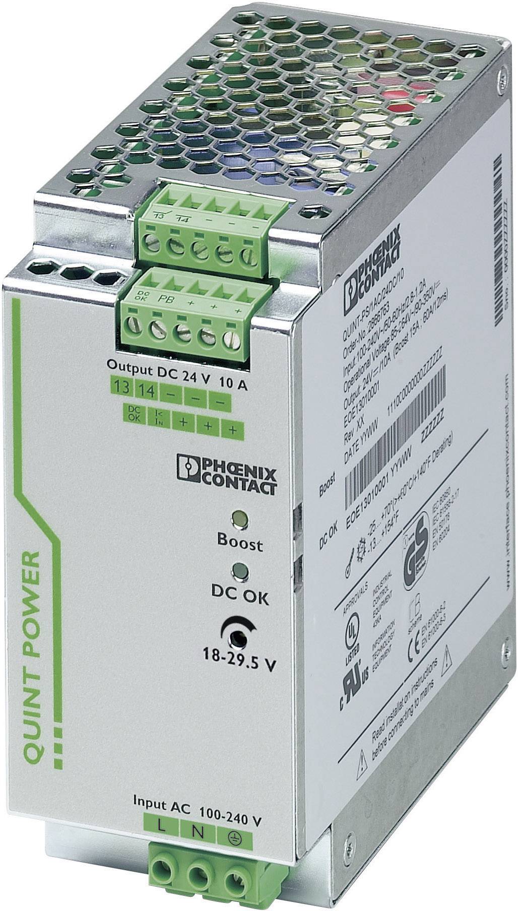 Phoenix Contact QUINT-PS/1AC/24DC/20 Rail mounted PSU (DIN) 24 V DC 20 A 480 W 1 x