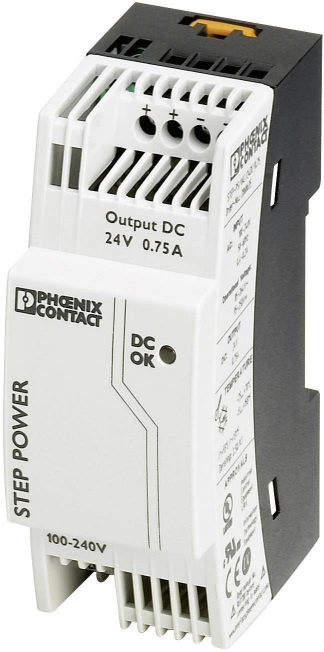 Phoenix Contact 2868635 Rail mounted PSU (DIN) 24 V DC 0.83 A 18 W No. of outputs:1 x Content 1 pc(s)