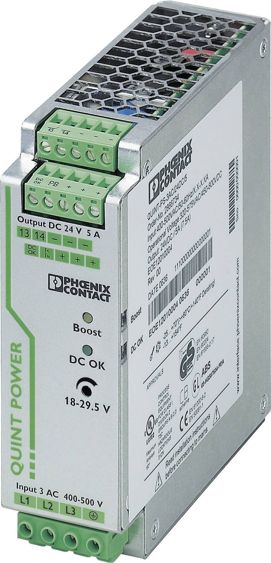 Phoenix Contact QUINT-PS/3AC/24DC/5 Rail mounted PSU (DIN) 24 V DC 5 A 120 W 1 x