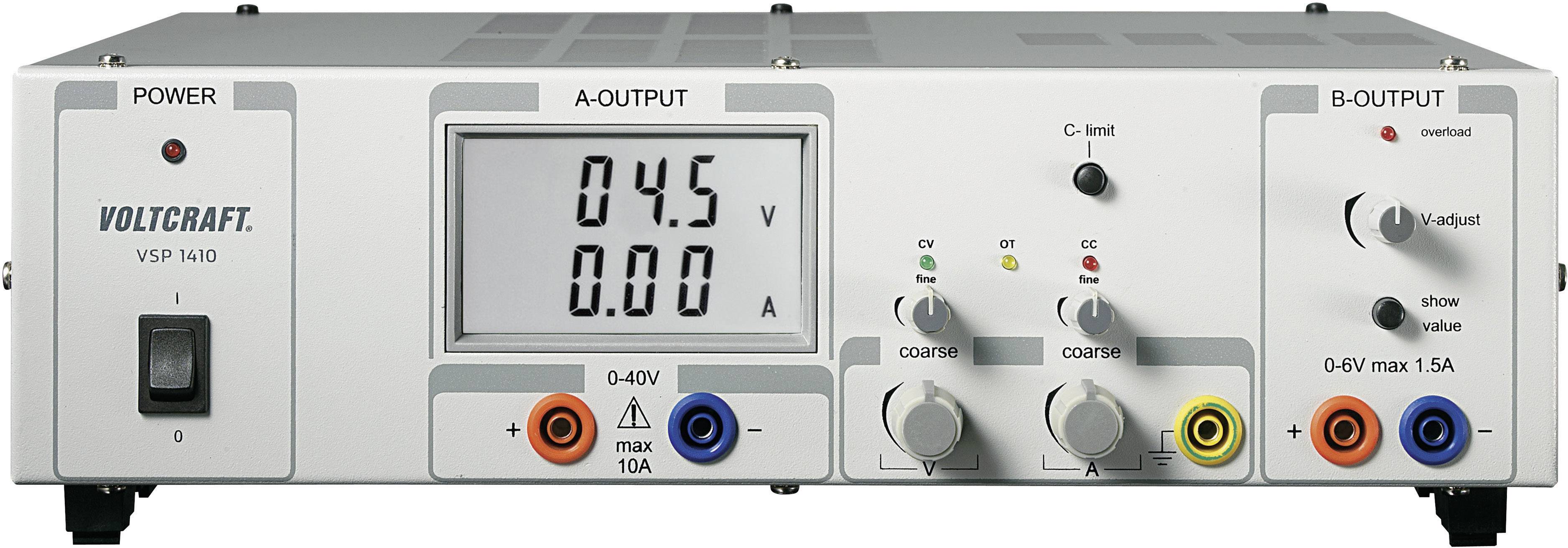 VOLTCRAFT VSP 1410 Bench PSU (adjustable voltage) 0.1 – 40 V DC 0 – 10 A 409 W No. of outputs 2 x
