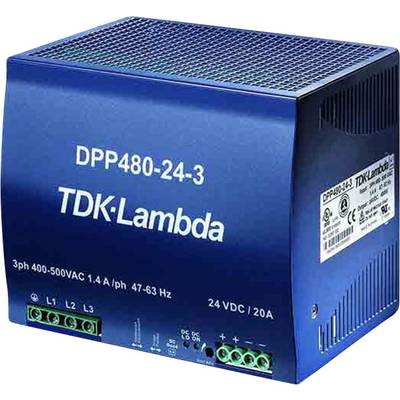   TDK-Lambda  DPP480-24-1  Rail mounted PSU (DIN)    24 V DC  20 A  480 W  No. of outputs:1 x    Content 1 pc(s)