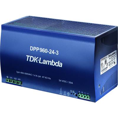   TDK-Lambda  DPP960-48-3  Rail mounted PSU (DIN)    48 V DC  20 A  960 W  No. of outputs:1 x    Content 1 pc(s)