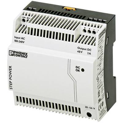   Phoenix Contact  STEP-PS/1AC/48DC/2  Rail mounted PSU (DIN)    48 V DC  2 A  96 W  No. of outputs:1 x    Content 1 pc(