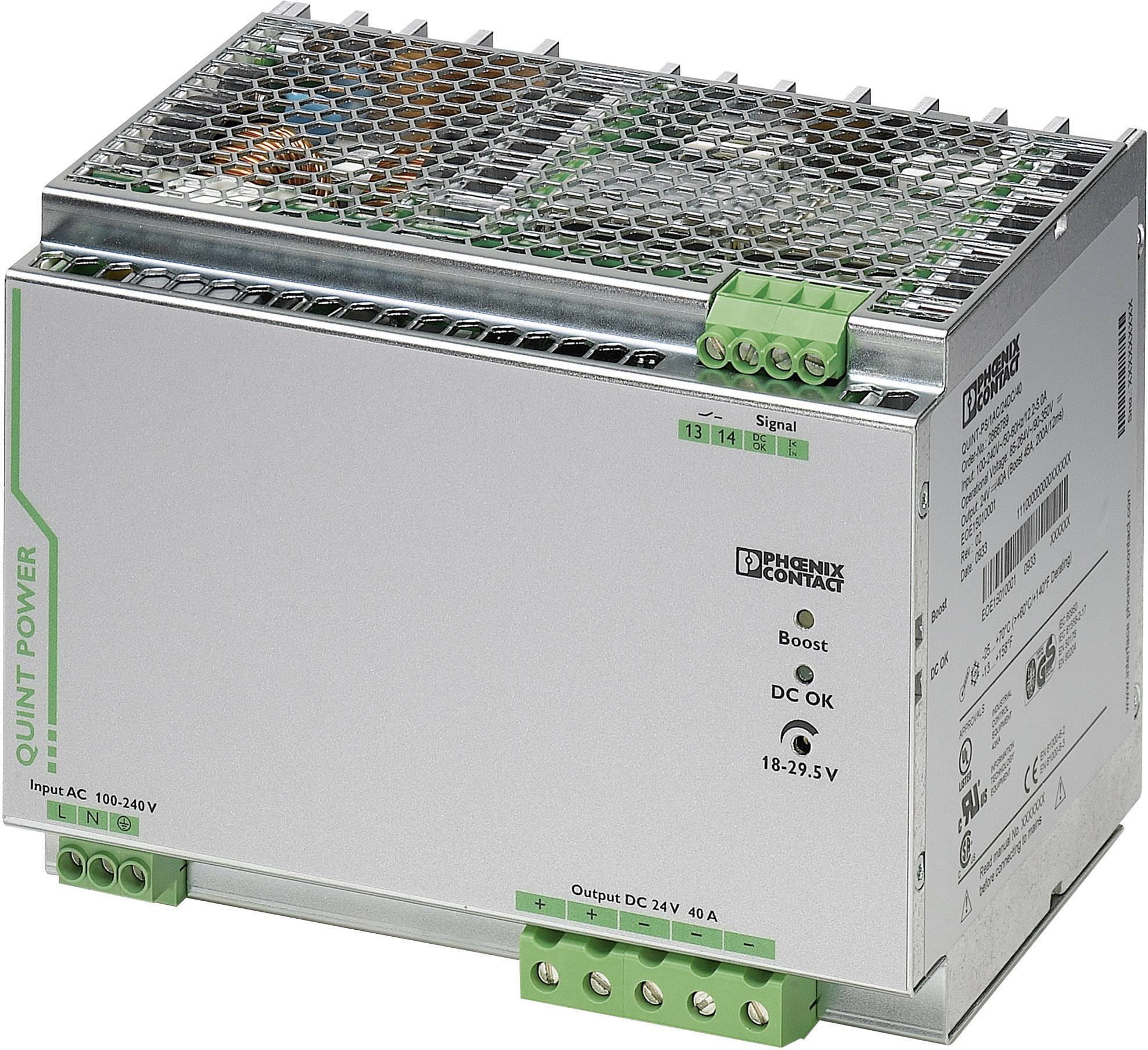Phoenix Contact QUINT-PS/1AC/24DC/40 Rail mounted PSU (DIN) 24 V DC 40 A 18 W 1 x