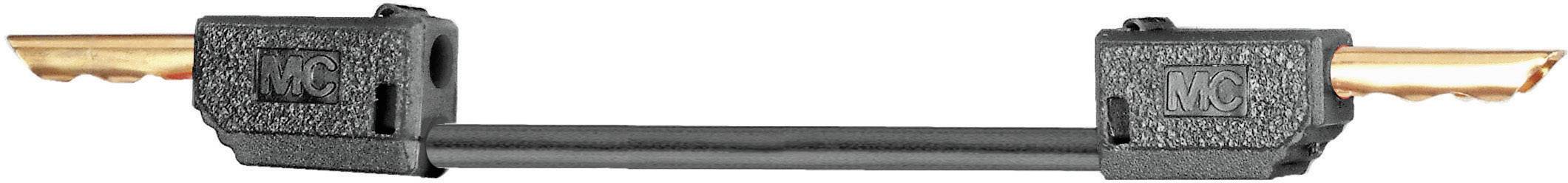 A black cable with two copper clips at the ends, which can be used to connect electrical devices.