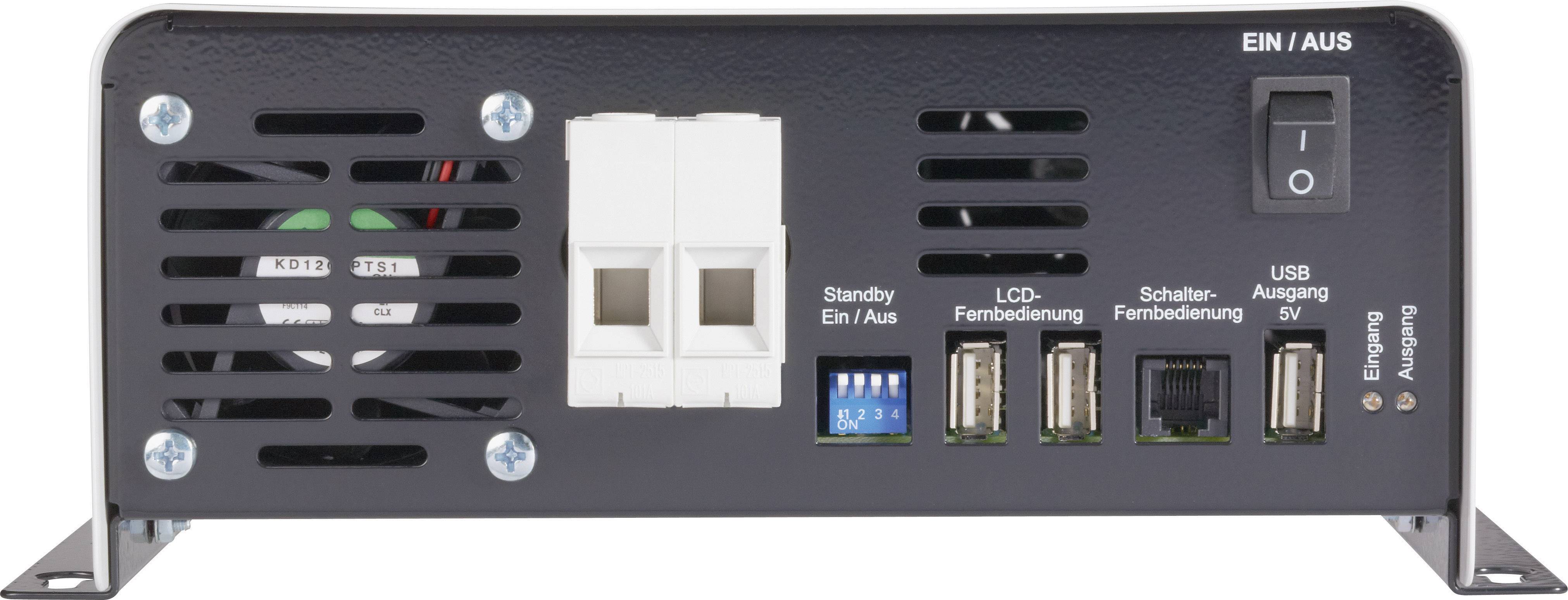 'Back of an electronic device with ventilation grille, power on/off switch, multiple connection ports, and LED indicators.'