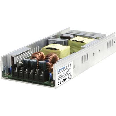 Metal enclosure of a power supply unit with electronic components and copper coils. Designation: 'Cotek LHA 360'.
