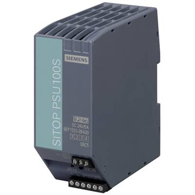   Siemens  SITOP PSU100S 24 V/5 A  Rail mounted PSU (DIN)    24 V DC  5 A  120 W  No. of outputs:1 x    Content 1 pc(s)