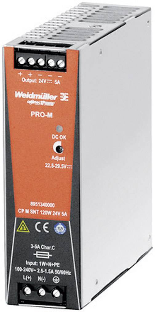 Weidmüller CP T SNT 120W 24V 5A DIN Rail Power Supply 24Vdc 5A 120W