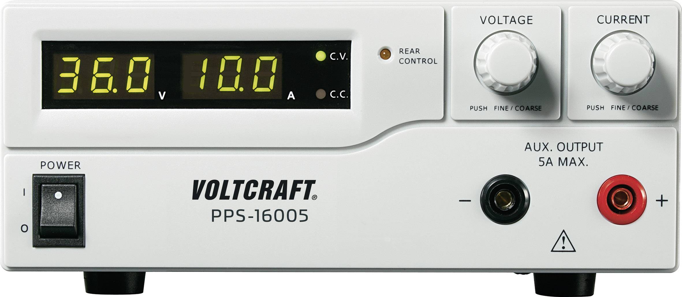 VOLTCRAFT PPS-16005 Bench PSU (adjustable voltage) 1 – 36 V DC 0 – 10 A 360 W USB , Remote programmable No. of outputs 2 x