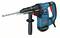A blue Bosch demolition hammer GSH 3E with a grey drill bit and black handle, suitable for professional drilling in hard materials.