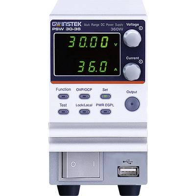 GW Instek PSW30-36 Bench PSU (adjustable voltage) 0 – 30 V DC 0 – 36 A 360 W No. of outputs 1 x