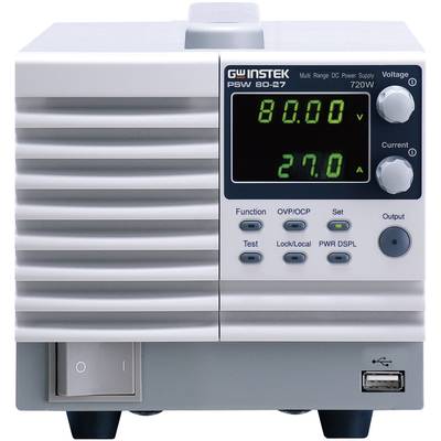 GW Instek PSW80-27 Bench PSU (adjustable voltage) 0 – 80 V DC 0 – 27 A 720 W No. of outputs 1 x