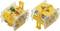 Two yellow electronic modules with mounting screws and visible contacts, placed side by side.