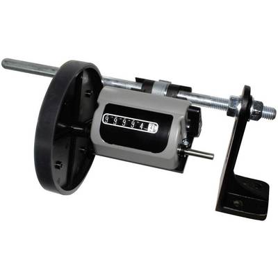 A mechanical counter with a rotary lever. Displays the number '99,994' on the counter display.