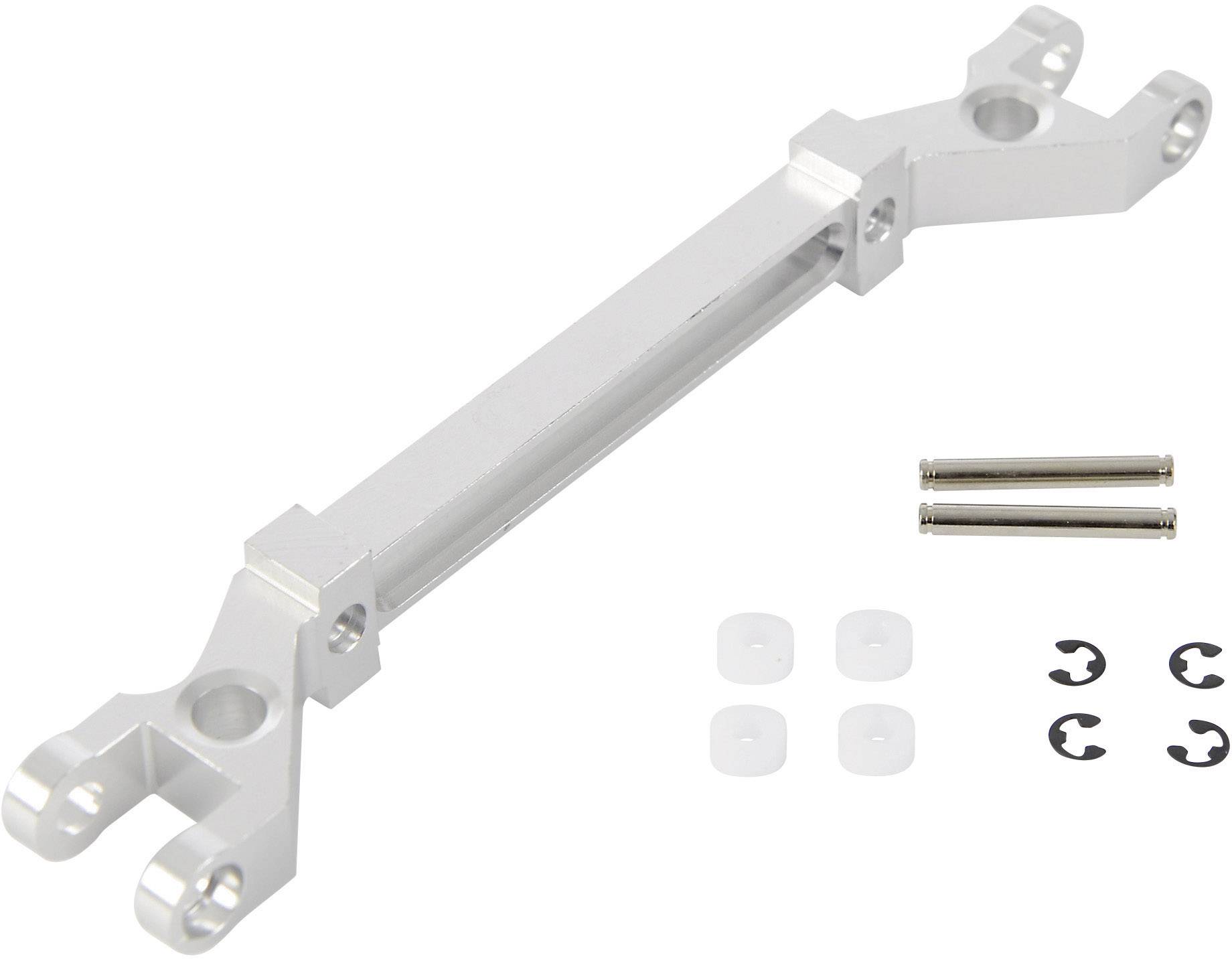 Silver RC Car F8 Fork Head with Accessories: two pins, four white plastic rings and four black C-clips.