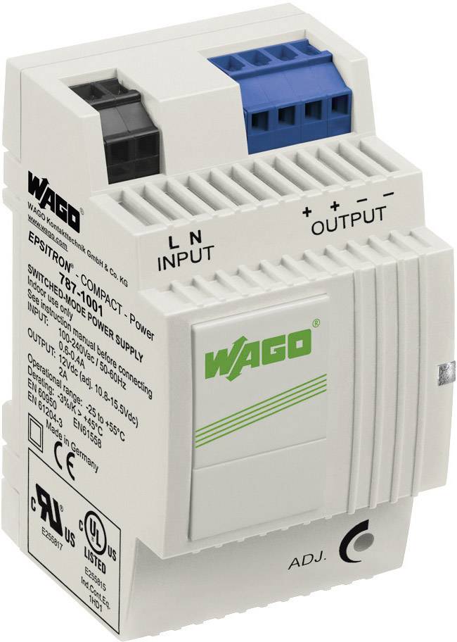 WAGO EPSITRON® COMPACT POWER 787-1001 Rail mounted PSU (DIN) 12 V DC 2 A 24 W No. of outputs:2 x Content 1 pc(s)