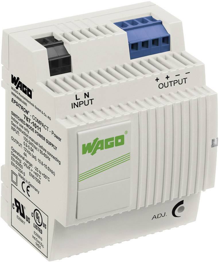 WAGO EPSITRON® COMPACT POWER 787-1011 Rail mounted PSU (DIN) 12 V DC 4 A 48 W 2 x