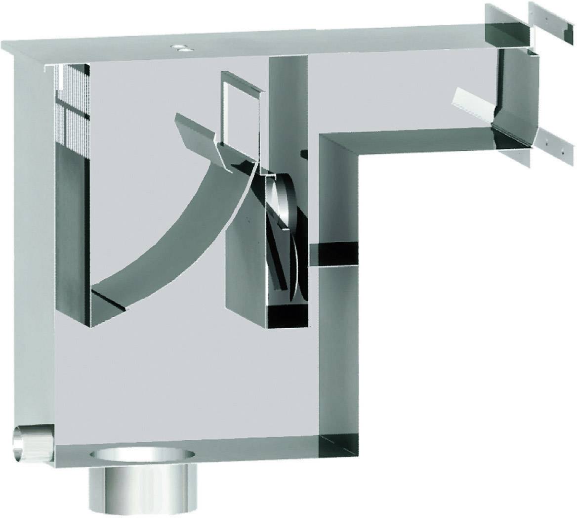 A silver technical apparatus with rectangular metallic elements and a tube. Suitable for industrial applications.