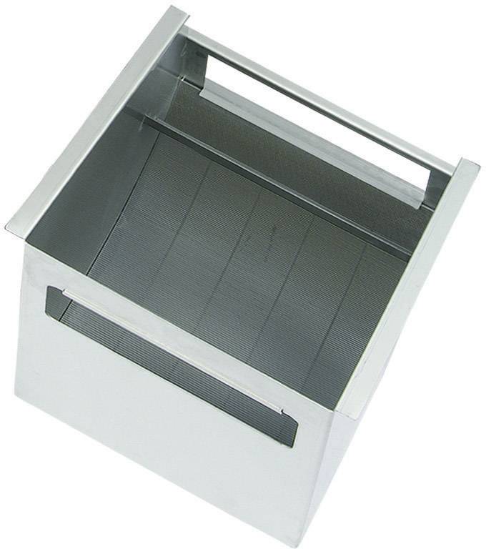 Metal strainer with handles on the sides, suitable for draining or filtering liquids.