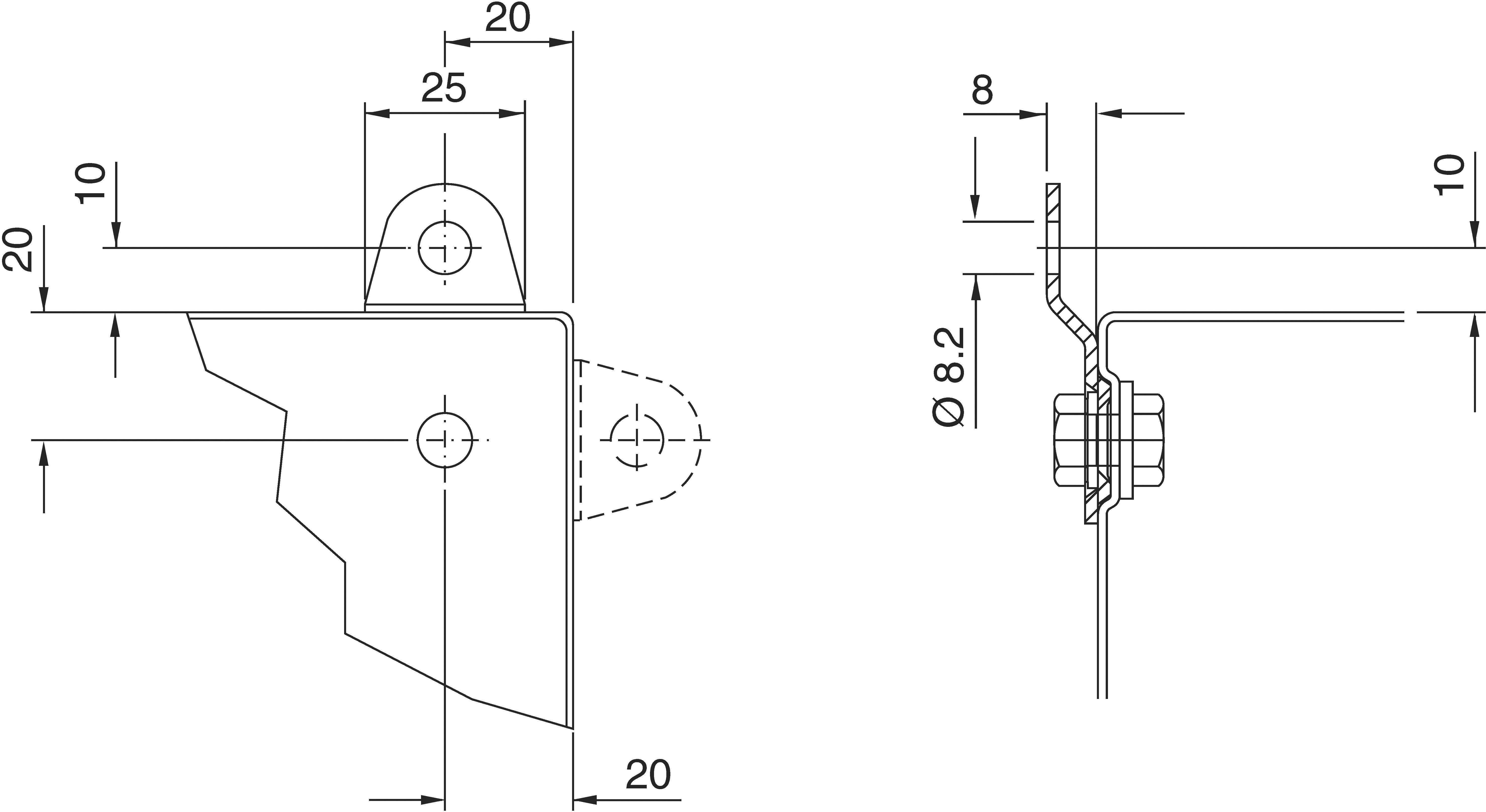 Rittal KL 1590.000 Wall Mounting Bracket Galvanised and chromeplated