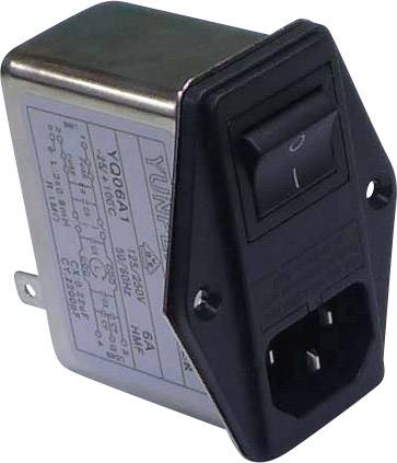Yunpen 521314 YQ06A1 Line filter + IEC socket, + switch, + 2 fuses 250 V AC 6 A 0.8 mH (L x W x H) 68 x 52.5 x 61 mm 1 p-1
