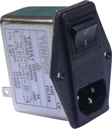 Yunpen 521386 YQ04A1 Line filter + IEC socket, + switch, + 2 fuses 250 V AC 4 A 2.5 mH (L x W x H) 68 x 52.5 x 61 mm 1 p-1