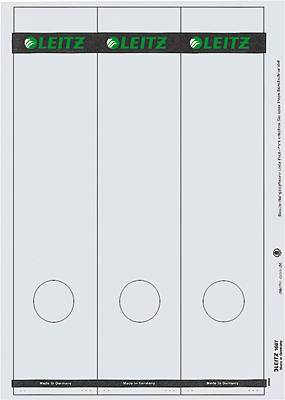 Leitz Lever arch file labels 1687-00-85 39 x 285 mm Paper Grey Permanent adhesive 75 pc(s)