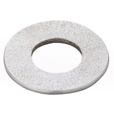 A round, flat stone with a large hole in the centre, similar to a millstone.