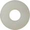 White plastic washer, circular with a hole in the centre, used for fastening in various applications.