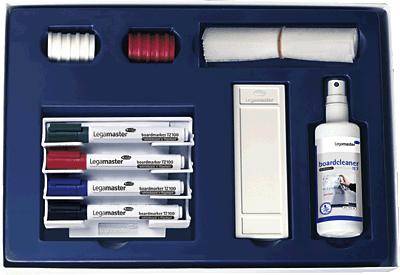 Legamaster STARTER Kit 7-125000 Whiteboard marker Black, Blue, Red, Green incl. whiteboard eraser, cleaner and magnets 27 pc(s)