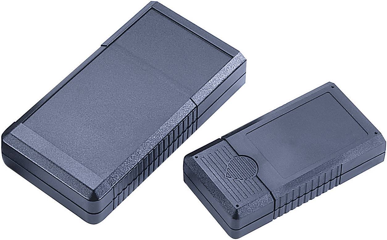 Two black, rectangular electronic devices of different sizes, side by side on a white background.