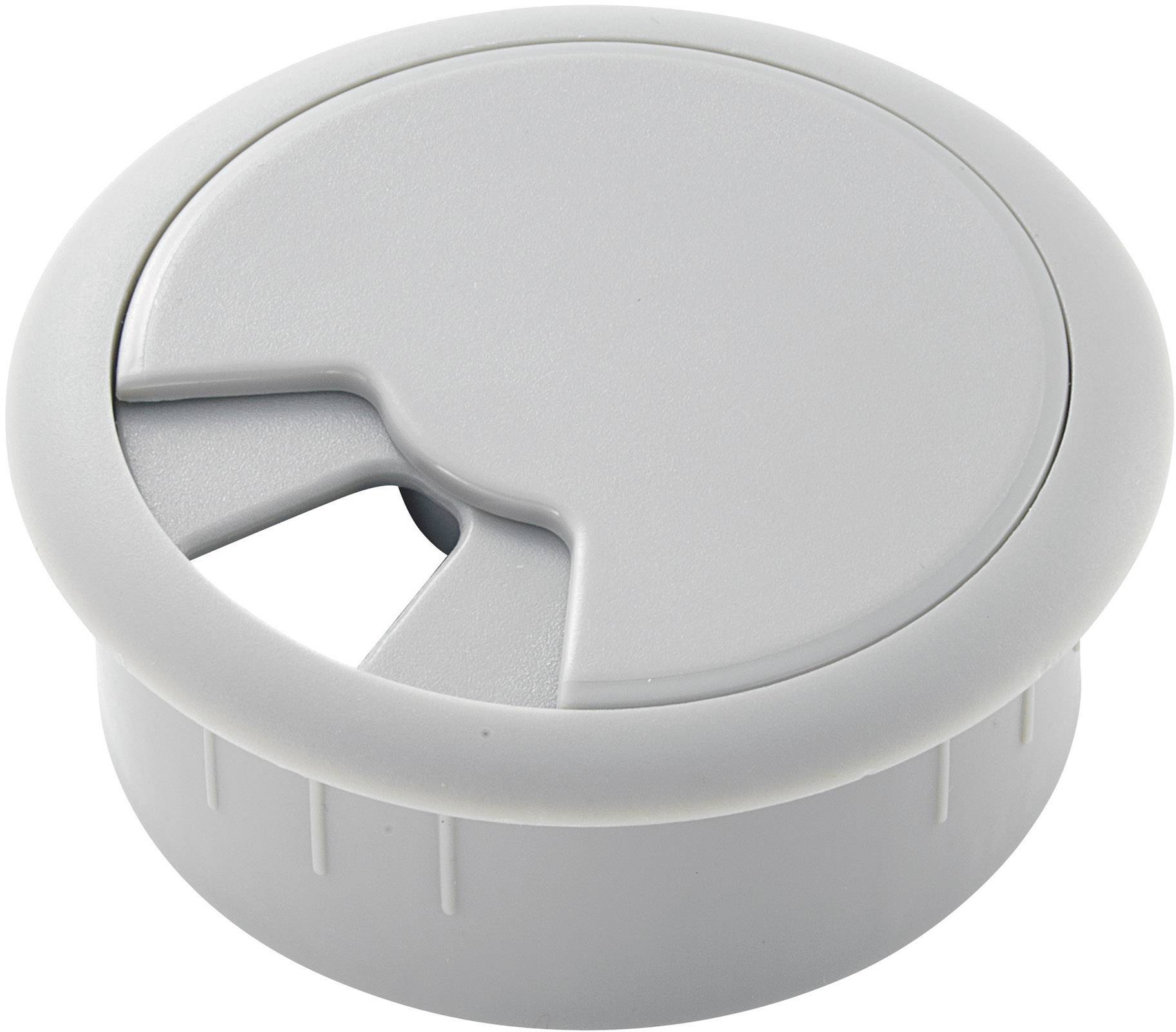 TRU COMPONENTS WP50BK Cable grommet for worktops Acrylonitrile butadiene styrene Grey 1 pc(s)