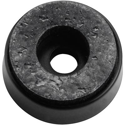 TRU COMPONENTS  Threaded buffer  Black (Ø x H) 15.5 mm x 5.8 mm 1 pc(s) 