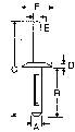 Technical drawing of a steel profile with dimensions D, E, F and A shows a U-shaped structure with measurements for height and width.