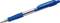 A blue ballpoint pen with a transparent casing and a rubberised grip zone. The clip is printed with 'Pilot Super Grip M'.