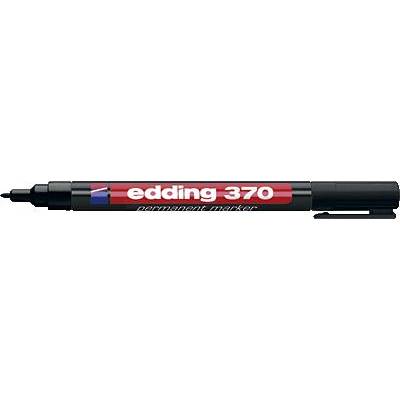 'edding 370' Permanent marker with round tip, black, suitable for a wide variety of surfaces.