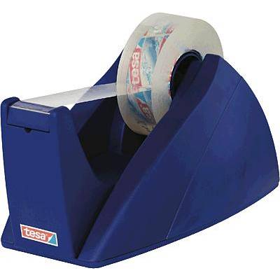 Blue masking tape dispenser with Tesa roll inserted, ready for use.