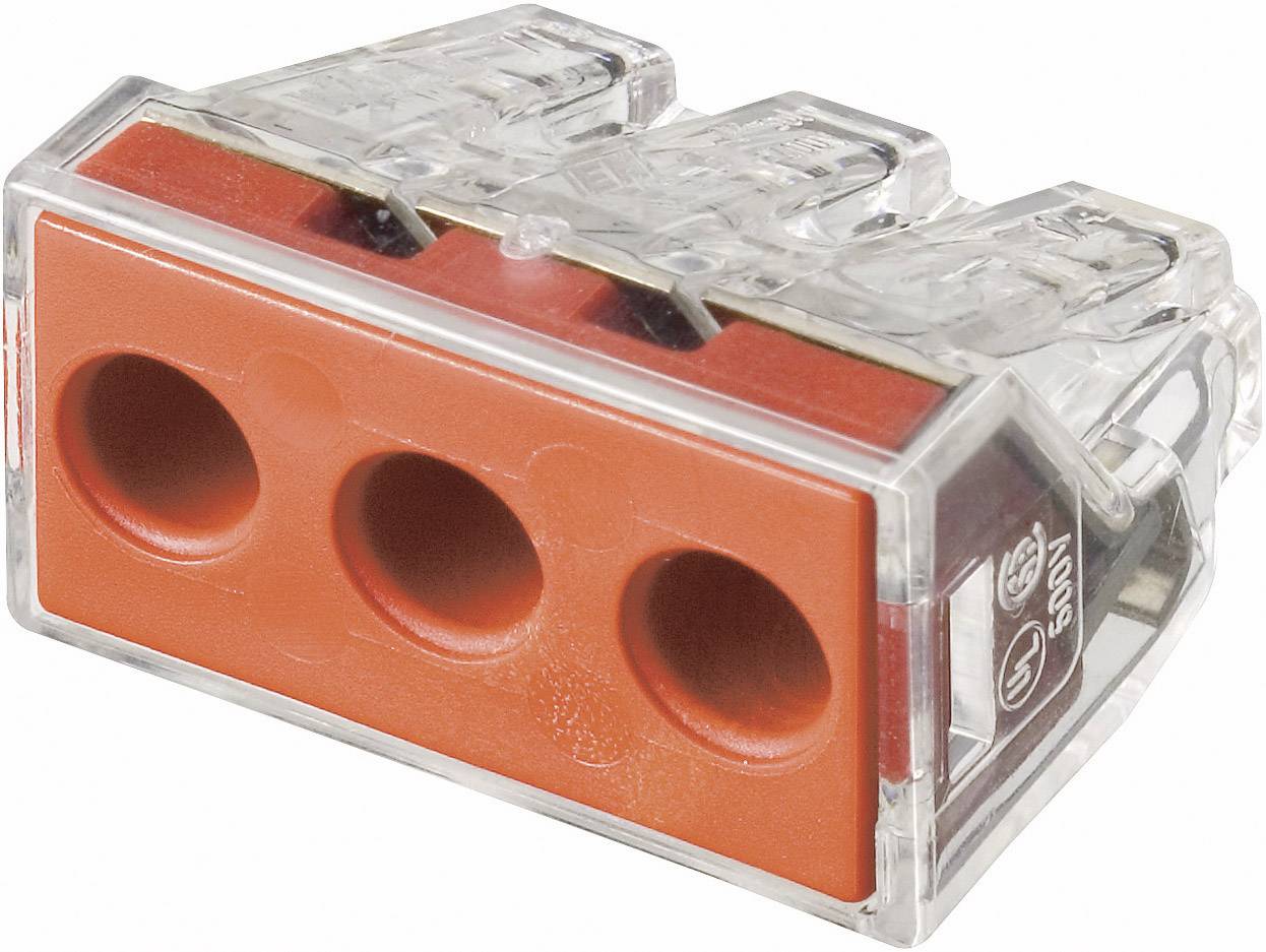 WAGO 773-173 773-173 Connector clip flexible: - fixed: 2.5-6 mm² Number of pins: 3 1 pc(s) Transparent, Red