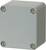 Grey, rectangular enclosure box with four visible screws at the corners. Used for electrical installations or electronic protection.