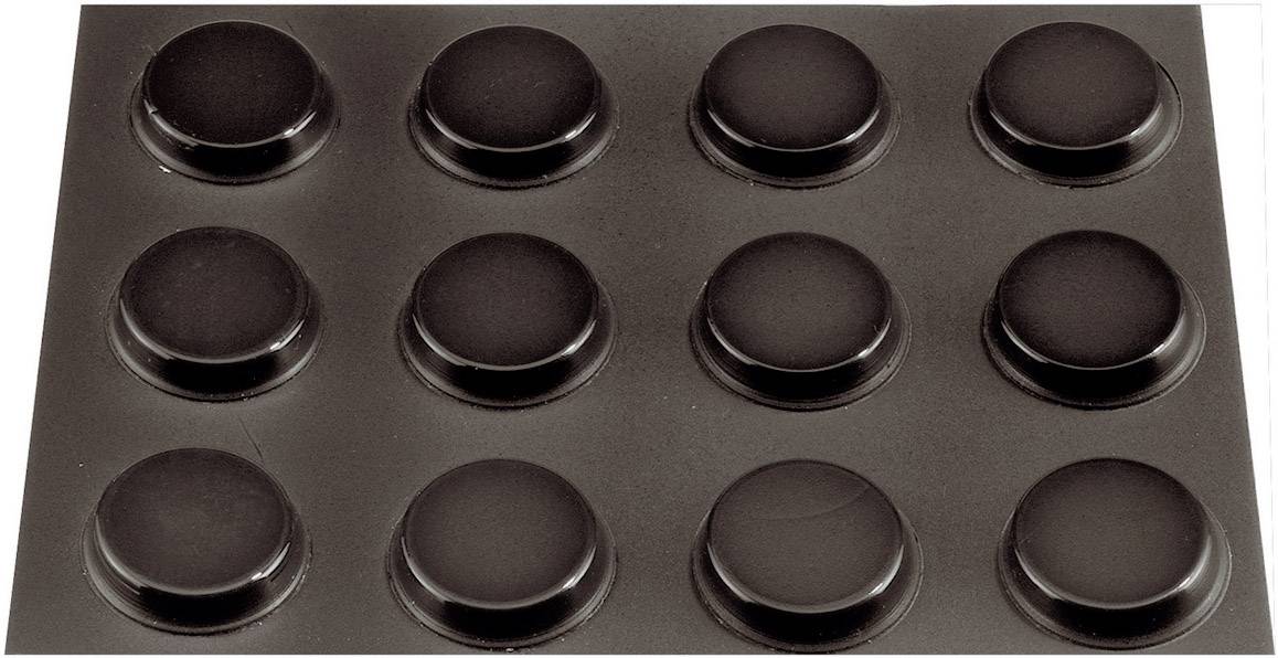 Black silicone sheets with twelve round protrusions in three rows, often used for vibration damping.