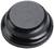 Black, round plastic protective cap, commonly used to cover or protect screws and bolts.
