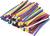 A colourful collection of plastic drinking straws in various colours such as red, yellow, blue, and black on a white background.