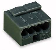 A black connector with three openings, suitable for electronic connections.