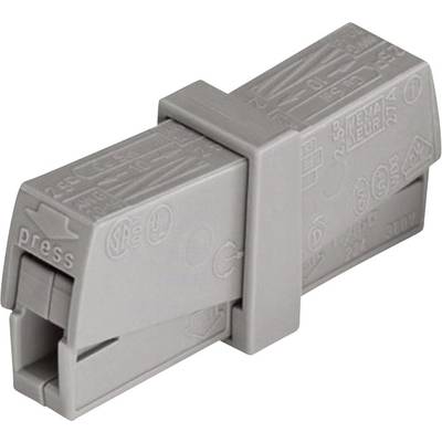 WAGO 224-201  Connector clip flexible: 0.5-2.5 mm² fixed: 0.5-2.5 mm² Number of pins (num): 2 1 pc(s) Grey 
