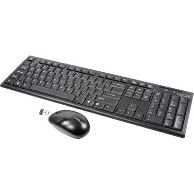 LogiLink ID0104 Radio Keyboard and mouse set  German, QWERTZ Black