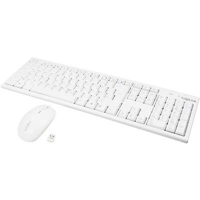 LogiLink ID0104W Radio Keyboard and mouse set  German, QWERTZ White