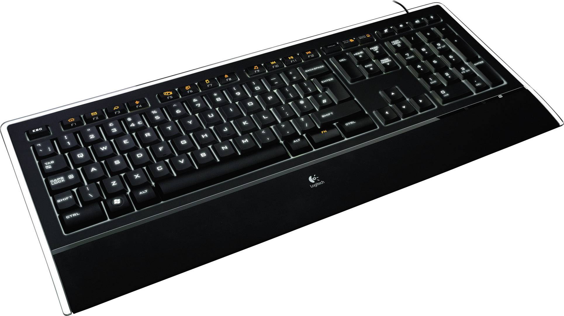 Logitech K740 Illuminated Keyboard USB Keyboard German, QWERTZ, Windows®  Black Backlit